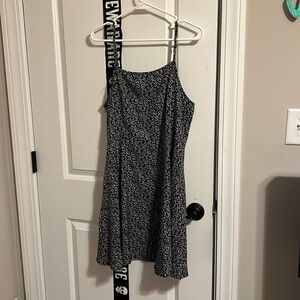 Black and white floral short dress